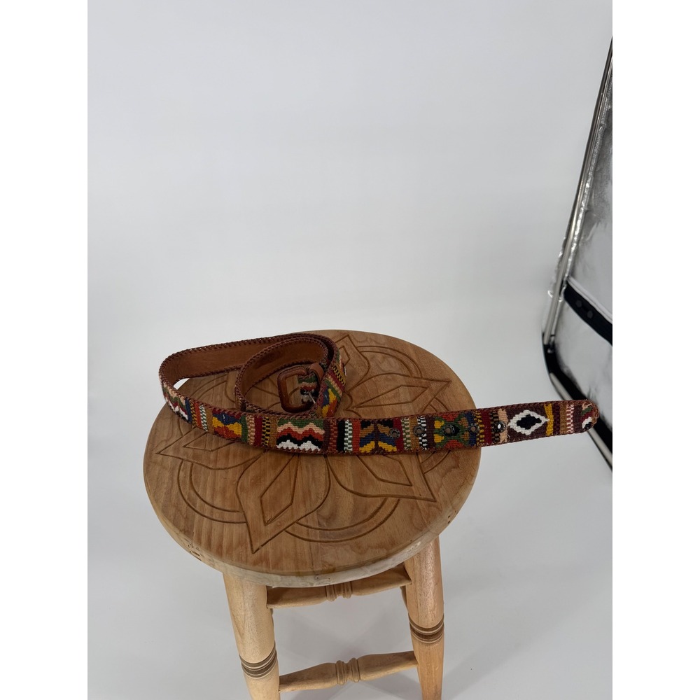 Unbranded Woven Belt Unisex 42 Multicolor Good Southwestern Leather Geometric